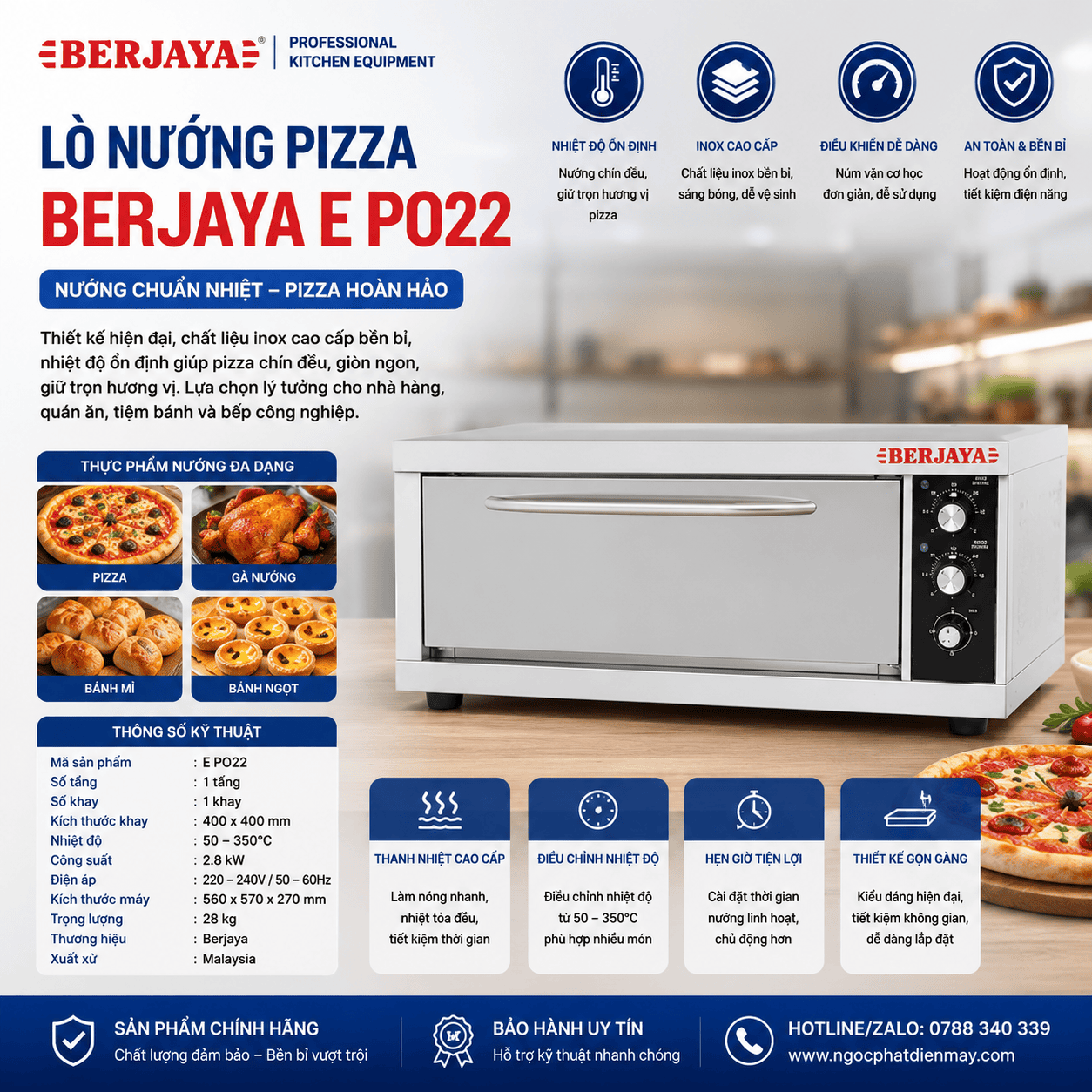 Lò nướng Pizza BERJAYA E PO22