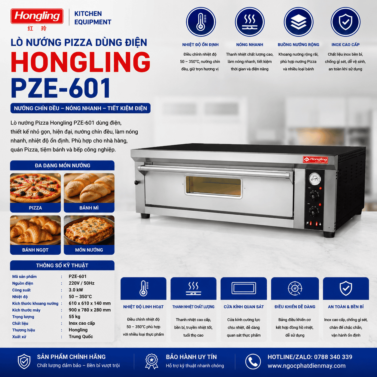 Lò nướng Pizza dùng điện PZE-601
