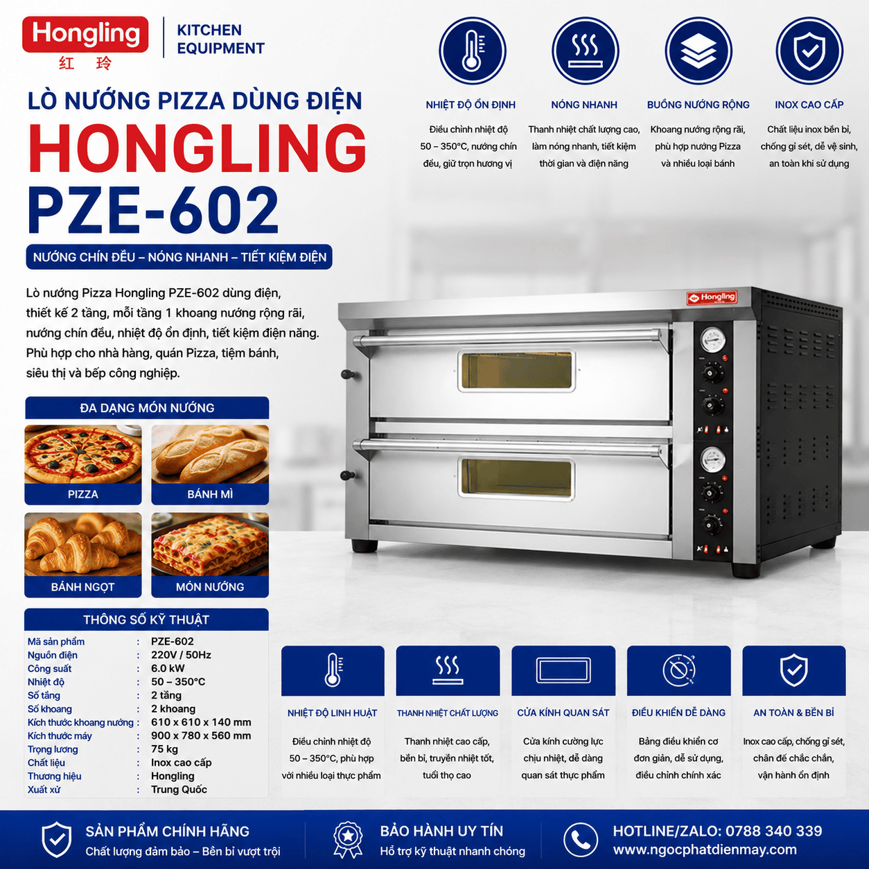 Lò nướng Pizza dùng điện PZE-602
