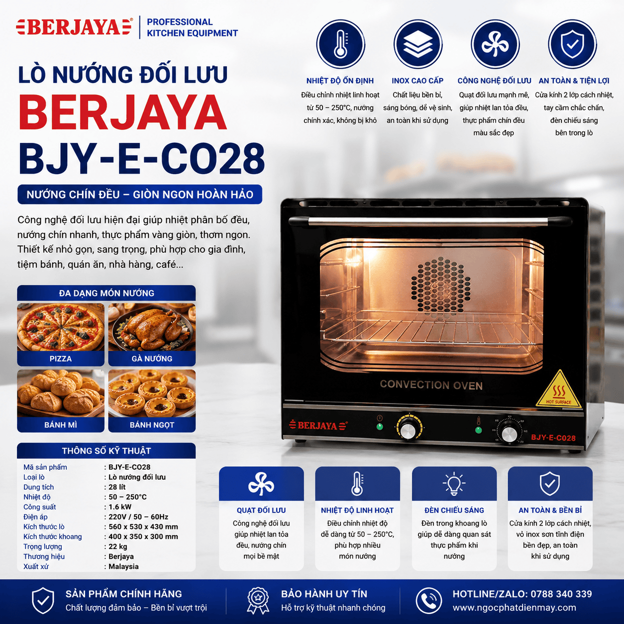 Lò nướng đối lưu BERJAYA BJY-E-CO28