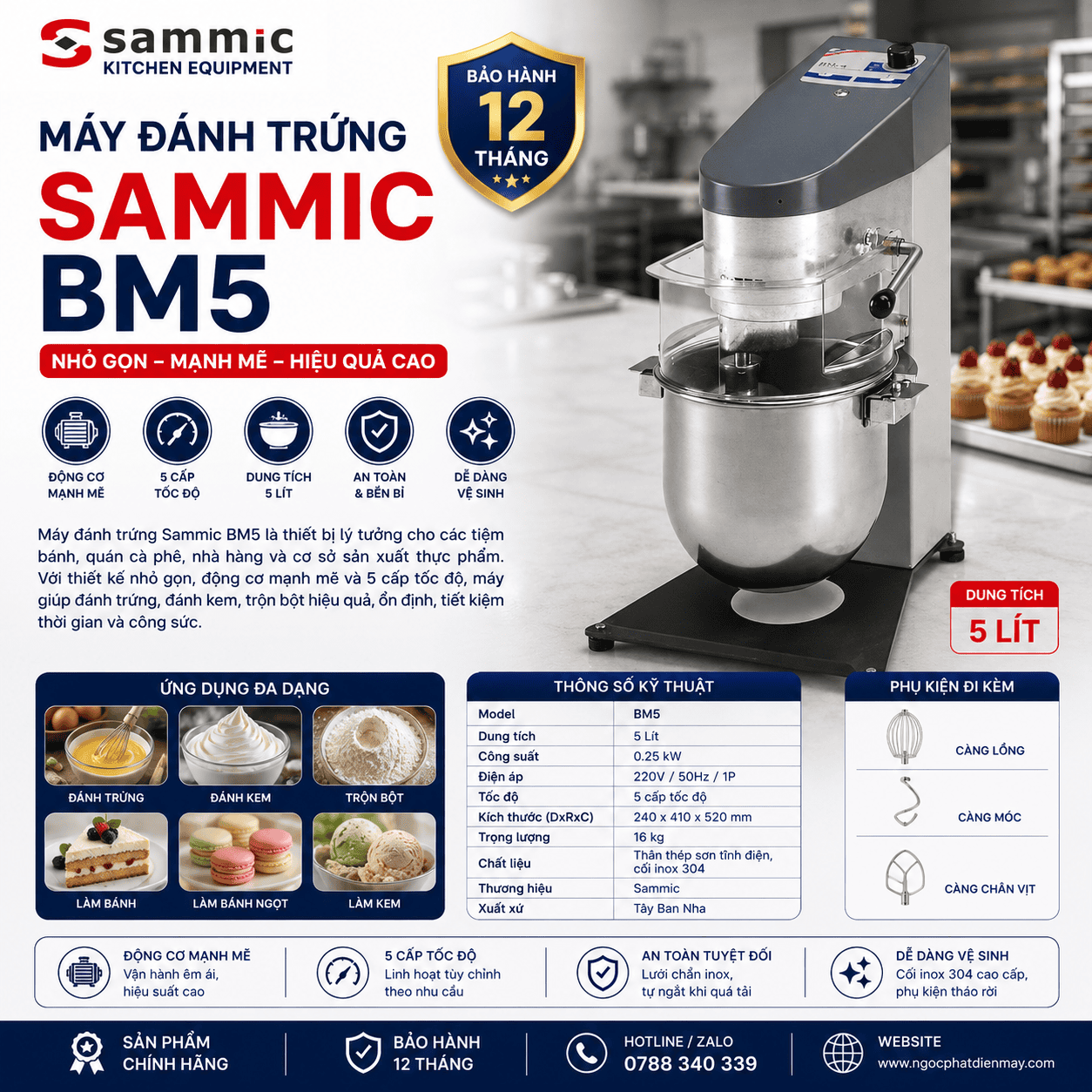 Máy đánh trứng Sammic BM5