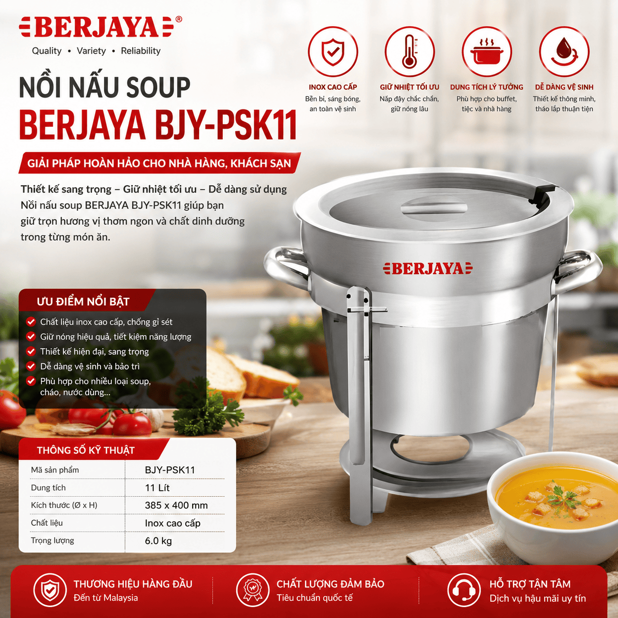 NỒI NẤU SOUP BERJAYA BJY-PSK11