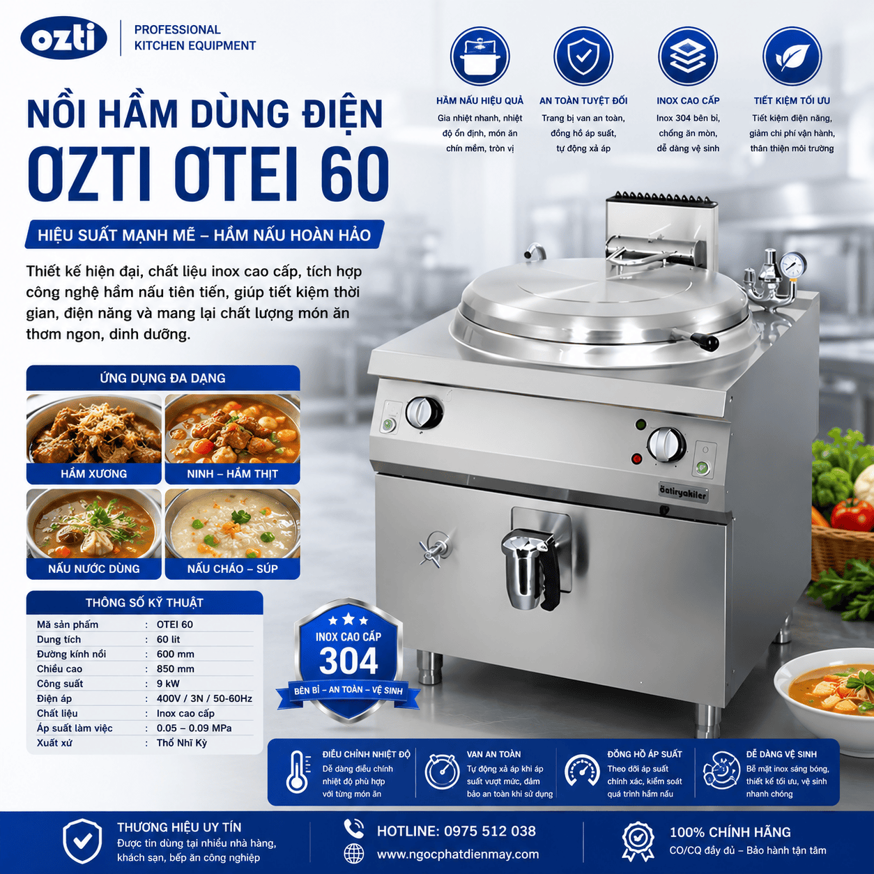 Nồi hầm dùng điện Ozti OTEI 60